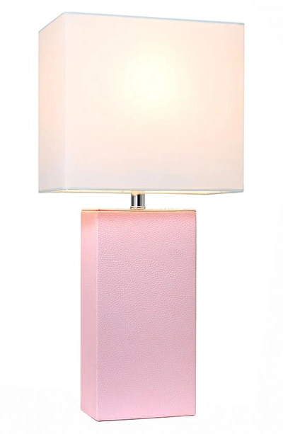 Shop Lalia Home Lexington Faux Leather Table Lamp In Blush Pink