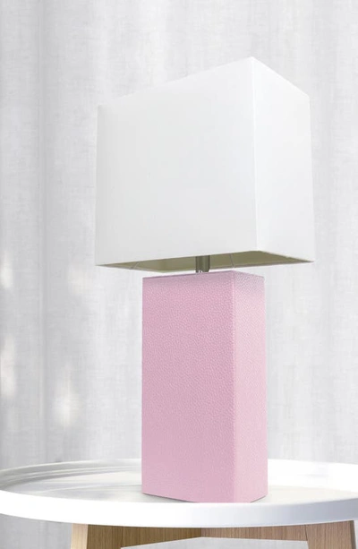 Shop Lalia Home Lexington Faux Leather Table Lamp In Blush Pink