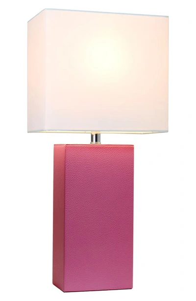 Shop Lalia Home Lexington Faux Leather Table Lamp In Hot Pink
