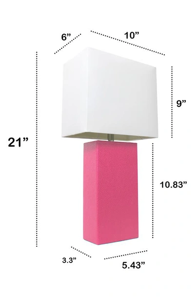 Shop Lalia Home Lexington Faux Leather Table Lamp In Hot Pink