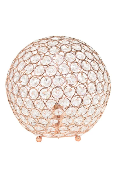 Shop Lalia Home Crystal Orb Table Lamp In Rose Gold