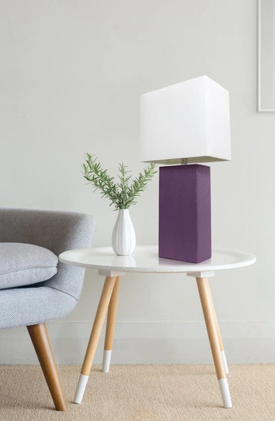 Shop Lalia Home Lexington Faux Leather Table Lamp In Eggplant Purple