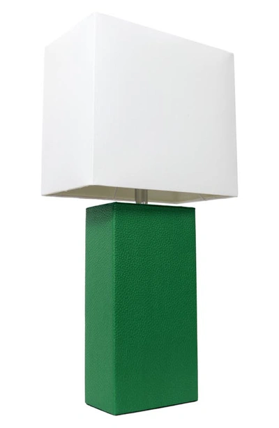 Shop Lalia Home Lexington Faux Leather Table Lamp In Green