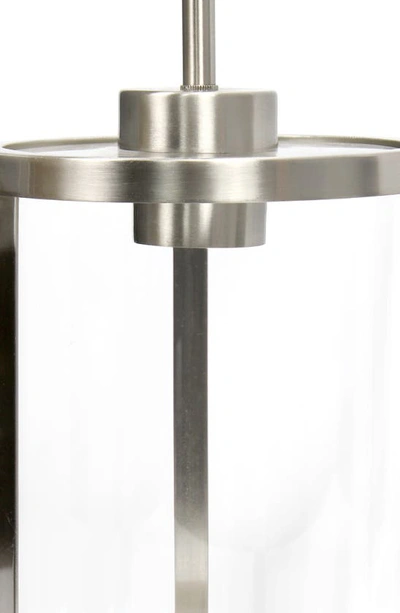 Shop Lalia Home Pivoting Flush Mount Glass Cylinder Pendant Light In Brushed Nickel