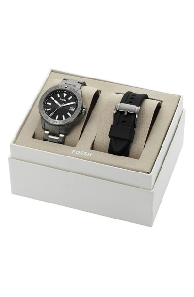 Fossil Bannon Convertible Three-hand Quartz Watch, 45mm In Smoke