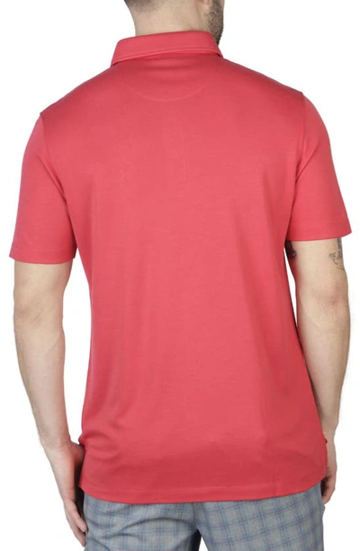 Shop Tailorbyrd Luxe Modal Blend Polo In Apple Red