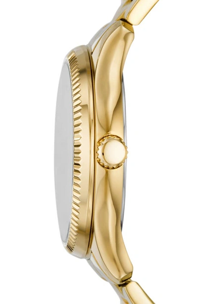 Fossil Rye Multifunction Three-hand Quartz Bracelet Watch, 36mm In Gold