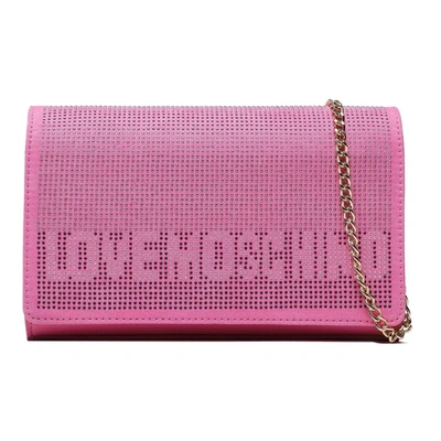 Shop Love Moschino Artificial Leather Crossbody Women's Bag In Pink