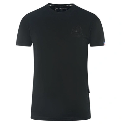 Shop Aquascutum Cotton Men's T-shirt In Black