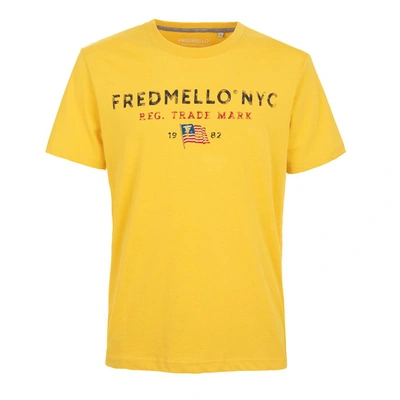 Shop Fred Mello F Mello Cotton Men's T-shirt In Yellow