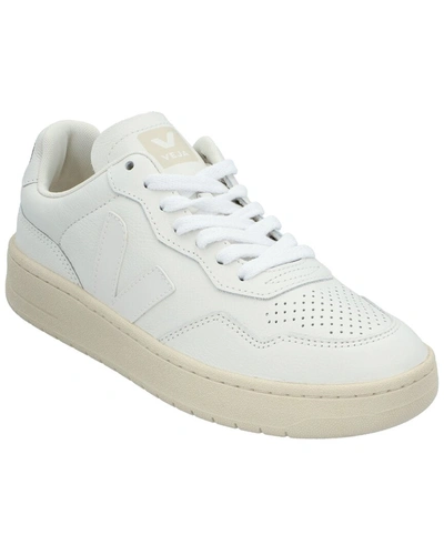 Shop Veja V-90 Leather Sneaker In White
