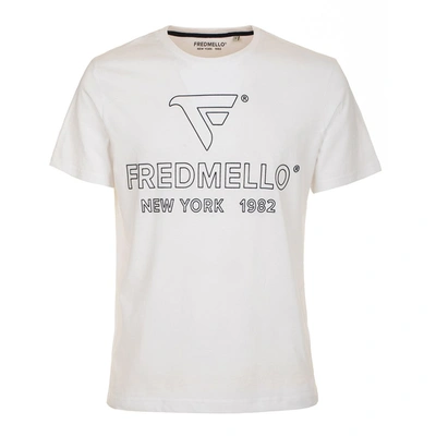 Shop Fred Mello F Mello Cotton Men's T-shirt In White