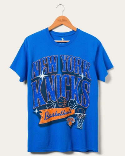 Shop Junk Food Clothing Knicks Bright Lights Tee In Blue