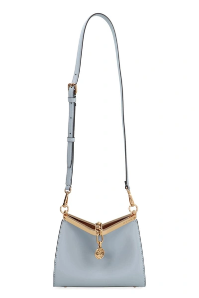 Shop Etro Vela Mini Leather Shoulder Bag In Blue