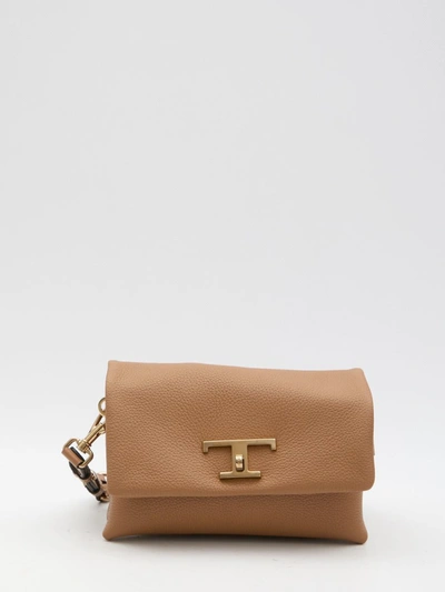Shop Tod's Flap T Timeless Mini Bag In Brown