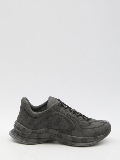 Shop Gucci Run Sneakers In Grey