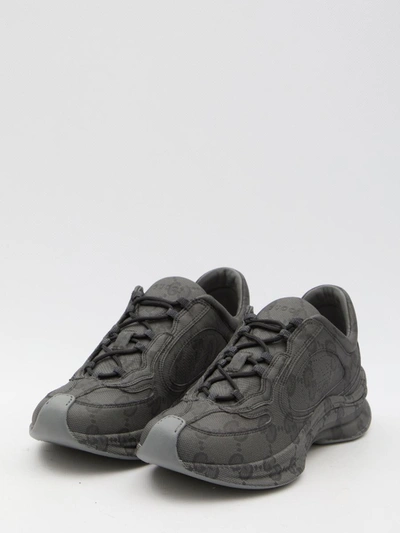 Shop Gucci Run Sneakers In Grey