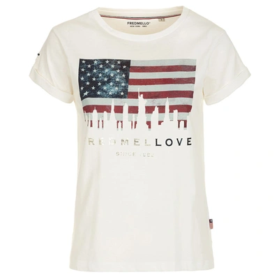 Shop Fred Mello F Mello Cotton Tops & Women's T-shirt In White