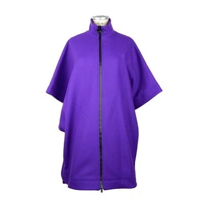 Shop Love Moschino Wool Vergine Jackets & Women's Coat In Purple