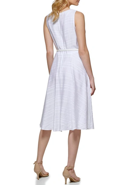 Shop Tommy Hilfiger Translucent Stripes Dress In White