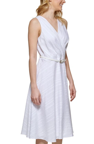 Shop Tommy Hilfiger Translucent Stripes Dress In White
