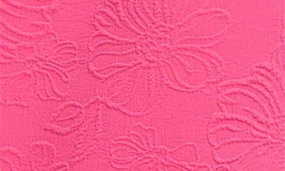 Shop Tommy Hilfiger Blossom Floral Puff Sleeve Jacquard Shift Dress In Hot Pink