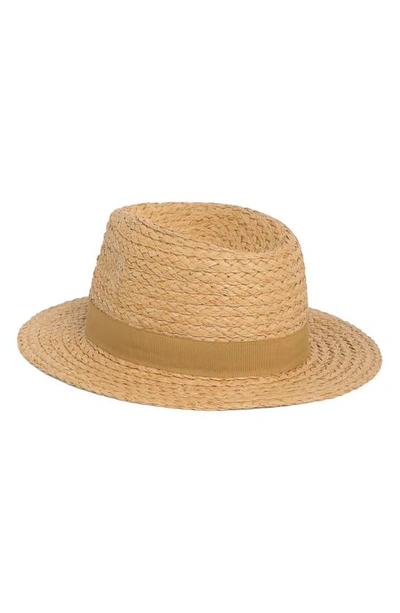 Vince Camuto Metallic Lala Paper Panama Hat In Tan