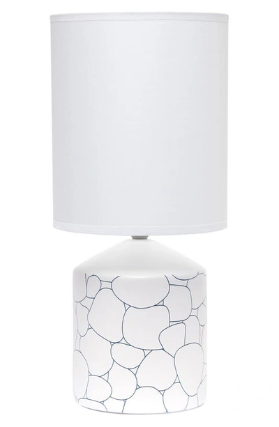 Shop Lalia Home Pebble Print Table Lamp In White With Blue