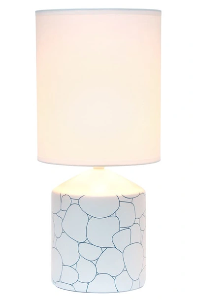 Shop Lalia Home Pebble Print Table Lamp In White With Blue