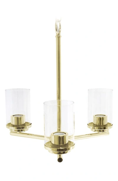 Shop Lalia Home Three Light Glass Shade Flush Mount Pendant Light In Gold