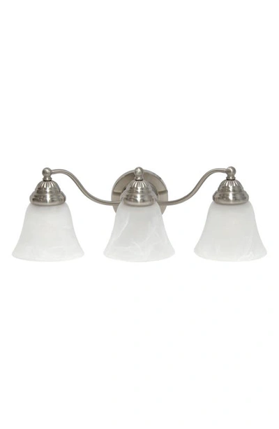 Shop Lalia Home Three Alabaster Glass Shade Vanity Light In Brushed Nickel