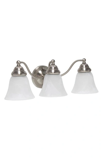Shop Lalia Home Three Alabaster Glass Shade Vanity Light In Brushed Nickel