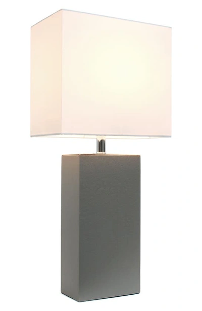 Shop Lalia Home Lexington Faux Leather Table Lamp In Gray