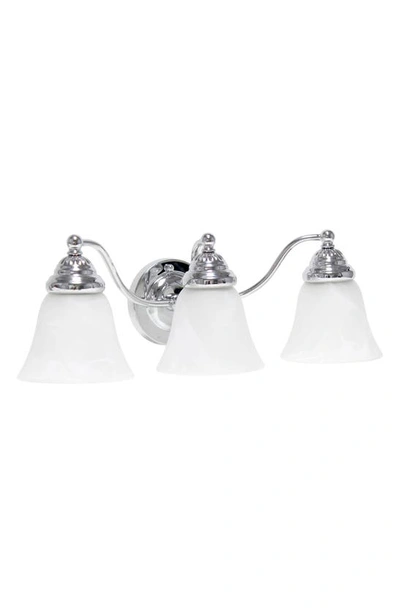 Shop Lalia Home Three Alabaster Glass Shade Vanity Light In Chrome