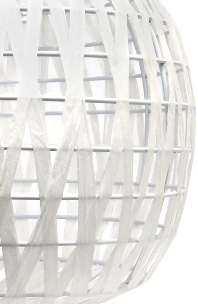Shop Lalia Home One Light Woven Shade Flush Mount Sphere Pendant Light In White