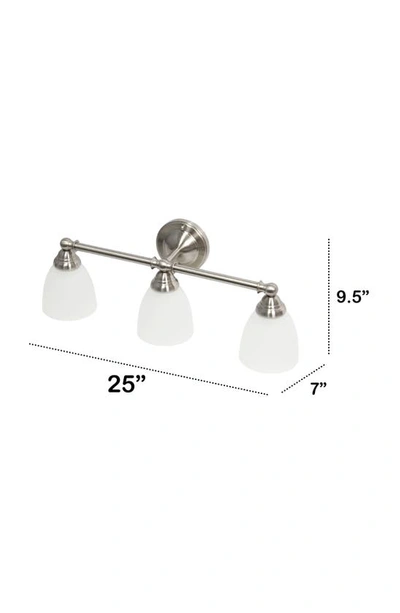 Shop Lalia Home Three Light Alabaster Glass Shade Vanity Light In Brushed Nickel