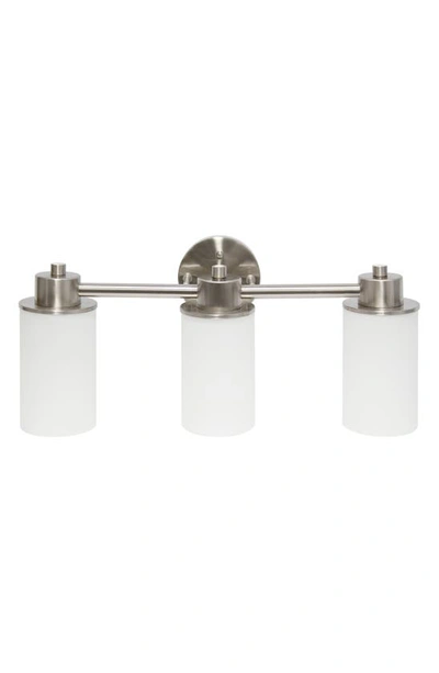 Shop Lalia Home Three Light Opaque Glass Shade Vanity Light In Brushed Nickel