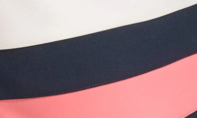 Shop Tommy Hilfiger Colorblock Stripe Crepe Sheath Dress In Ivory/ Sky Captain/ Sherbet