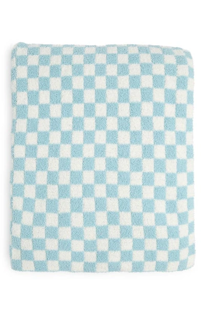 Shop Envogue Checkerboard Oversized Throw Blanket In Blue