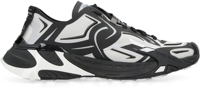 Dolce & Gabbana Two-tones Fabric Dragon Sneakers For Men In Black