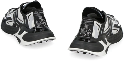 Dolce & Gabbana Two-tones Fabric Dragon Sneakers For Men In Black