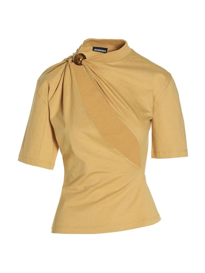 Shop Jacquemus 'perola' T-shirt In Yellow