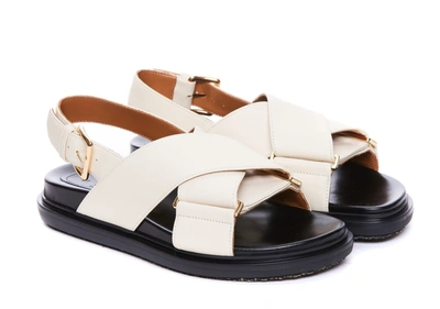 Shop Marni Sandals In White