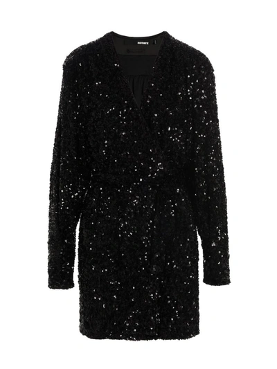 Shop Rotate Birger Christensen Rotate Sequin Minidress In Black