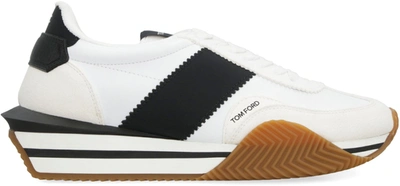 Shop Tom Ford James Leather Low-top Sneakers In White