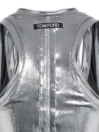 Shop Tom Ford Laminated Top In Silver