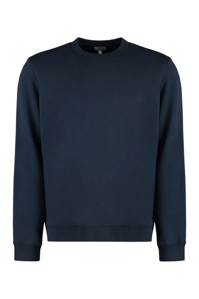 Shop Woolrich Cotton Crew-neck Sweatshirt In Blue