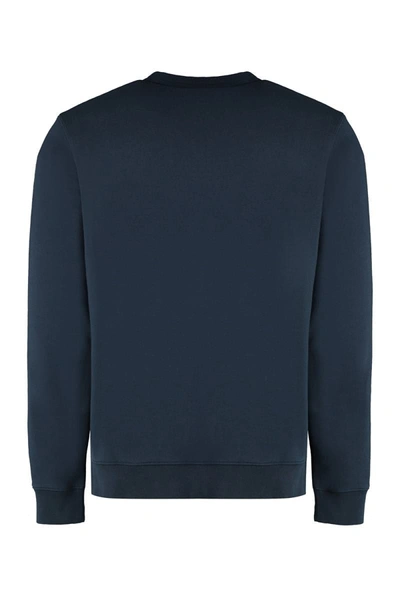 Shop Woolrich Cotton Crew-neck Sweatshirt In Blue