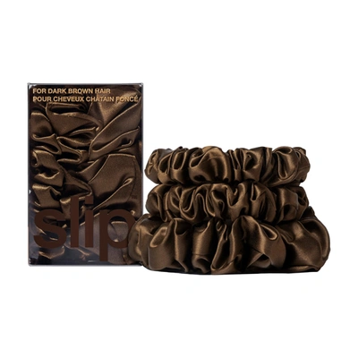 Shop Slip Back To Basics Assorted Scrunchies In Dark Brown