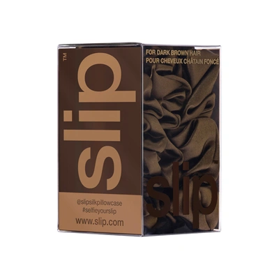 Slip Back To Basics Assorted Scrunchies In Dark Brown